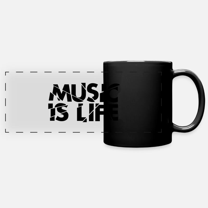 musicislifebreak - Full Colour Panoramic Mug - black