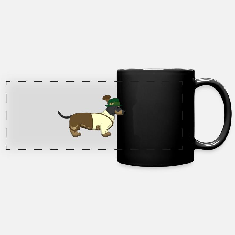 Dachshund Bavaria - Full Colour Panoramic Mug - black