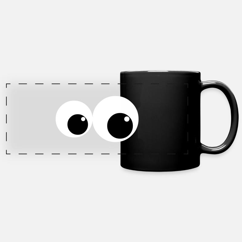 Augen2 - Panorama-Tasse farbig - Schwarz