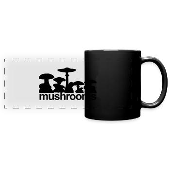 Pilze - Panorama-Tasse farbig - Schwarz - Vorne