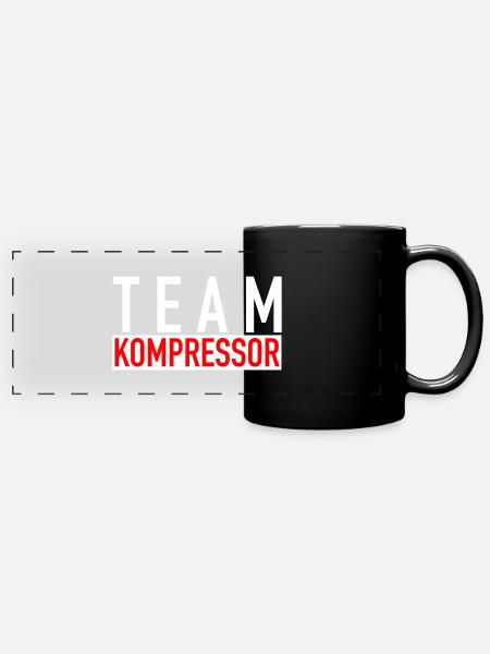 Team Kompressor - Panorama-Tasse farbig - Schwarz
