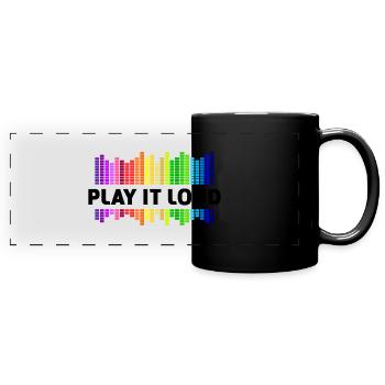 Jouez-le fort Égaliseur Musique Rainbow Colorful Disco - Mug panoramique uni - noir - Devant