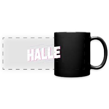 Halle Saale Germany City Font Home - Full Colour Panoramic Mug - black - Front