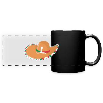Chapeau mexicain - Mug panoramique uni - noir - Devant