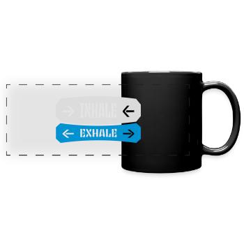 Inspirez expirez Yoga citation - Mug panoramique uni - noir - Devant