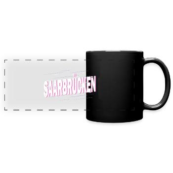 Saarbrücken Germany city lettering homeland love - Full Colour Panoramic Mug - black - Front