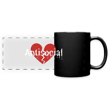 Antisocial broken - Panorama-Tasse farbig - Schwarz - Vorne