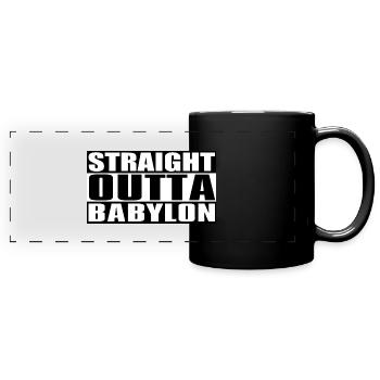 Tout droit sorti de Babylone I Fun Social Criticism - Mug panoramique uni - noir - Devant