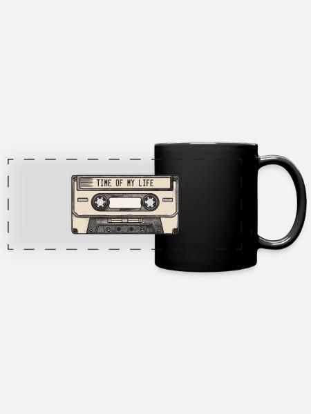 Vintage Cassette - Time of my life - Full Colour Panoramic Mug - black