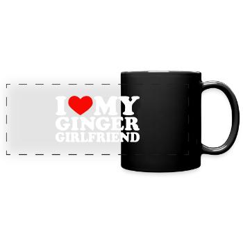 I Love My Ginger Girlfriend I Heart My Redhead GF - Full Colour Panoramic Mug - black - Front