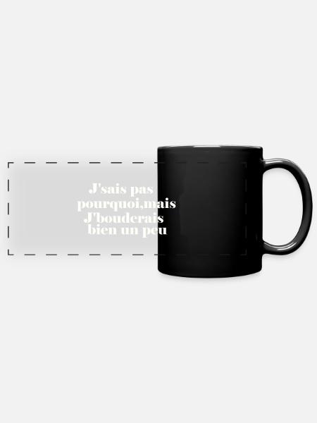 Ich würde schmollen - Panorama-Tasse farbig - Schwarz