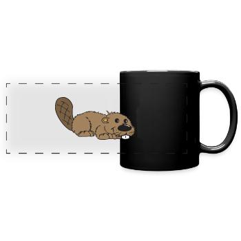 Bieber - Panorama-Tasse farbig - Schwarz - Vorne