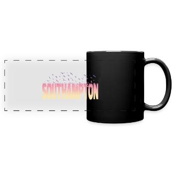 Southampton England UK City Font Birds Skyline - Full Colour Panoramic Mug - black - Front