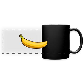 Banane - Panorama-Tasse farbig - Schwarz - Vorne