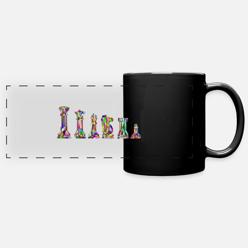 Schach - Panorama-Tasse farbig - Schwarz