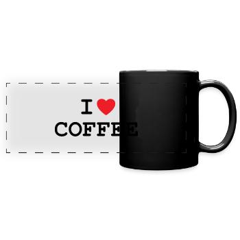 I love coffee - Full Colour Panoramic Mug - black - Front