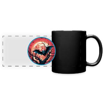 Fledermäuse Fledermaus Flughunde Halloween - Panorama-Tasse farbig - Schwarz - Vorne