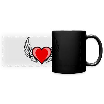 The winged heart - Full Colour Panoramic Mug - black - Front