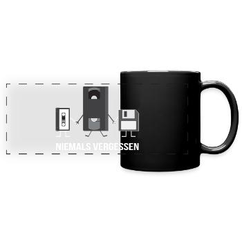 90s T-Shirt 2018 - Nineties Motif Retro - Full Colour Panoramic Mug - black - Front