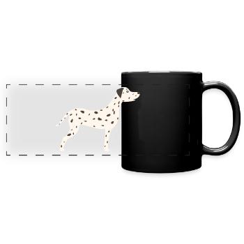 Dalmatiner - Panorama-Tasse farbig - Schwarz - Vorne
