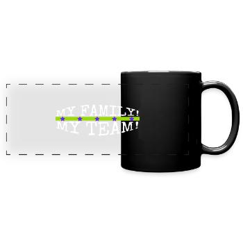 famille - ma famille mon équipe - Mug panoramique uni - noir - Devant