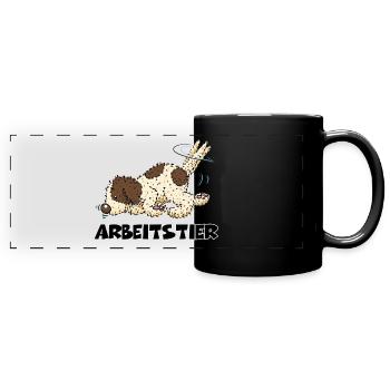 Arbeitstier1 1 - Panorama-Tasse farbig - Schwarz - Vorne