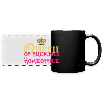 queen of fucking homeoffice - Mug panoramique uni - noir - Devant