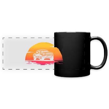 Sunrise Pick Up T-Shirt Offroad-Auto - Panorama-Tasse farbig - Schwarz - Vorne