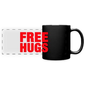 FREE HUGS - Full Colour Panoramic Mug - black - Front