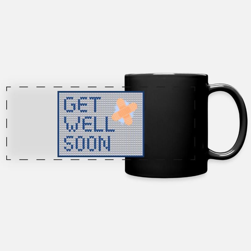 Get Well Soon blue - Full Colour Panoramic Mug - black
