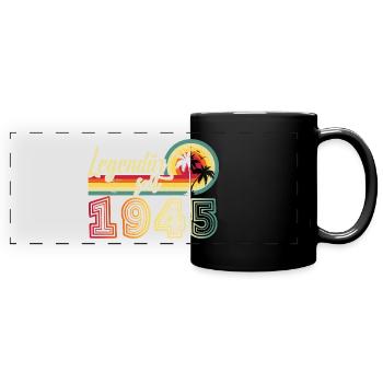 Legendär seit 1945 Jubiläumsfeier 80 Jahre Männer - Panorama-Tasse farbig - Schwarz - Vorne