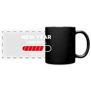 Neujahrs-Laden - Panorama-Tasse farbig - Schwarz - Vorne