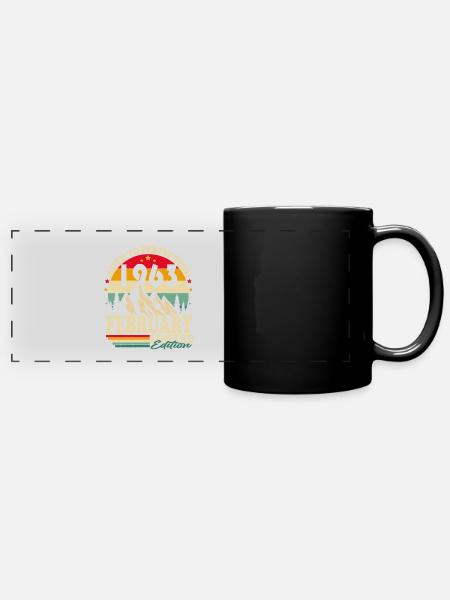 Februar 1963 Jahrgang Geburtstag Retro Geschenk - Panorama-Tasse farbig - Schwarz
