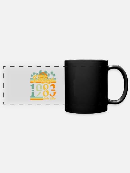 1983 vintage anniversaire rétro vintage cadeau - Mug panoramique uni - noir