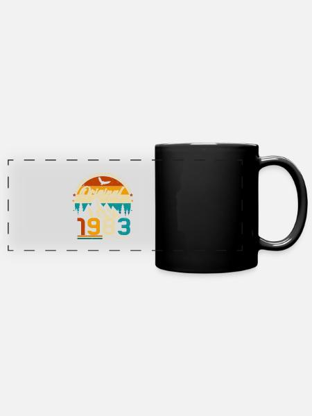 Original 1983 Jahrgang Vintage Geburtstag Retro - Panorama-Tasse farbig - Schwarz