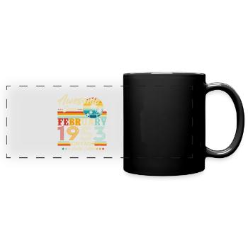 Février 1953 Anniversaire né Retro - Mug panoramique uni - noir - Devant