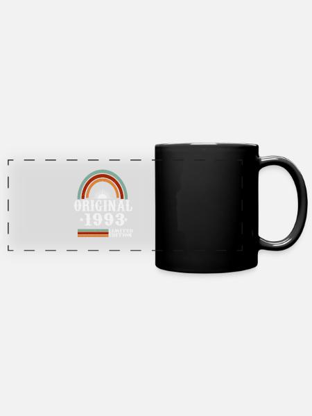 Original 1993 Vintage Jahrgang Retro Geburtstag - Panorama-Tasse farbig - Schwarz