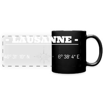 Coordinates Lausanne - Full Colour Panoramic Mug - black - Front