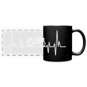 Farmer Heartbeat Heartbeat Tracteur fermier - Mug panoramique uni - noir - Devant