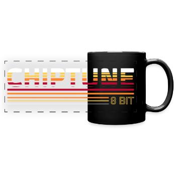 Chiptune - 8 Bit - Music and Gaming - Full Colour Panoramic Mug - black - Front