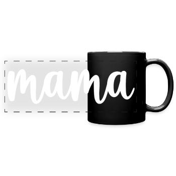 Maman - Mug panoramique uni - noir - Devant