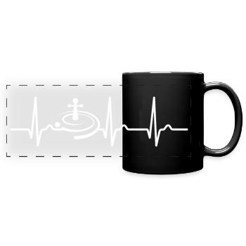 Courbe ECG - Courbe cardiaque - Roulette - Jeux de hasard - Mug panoramique uni - noir - Devant