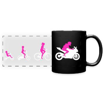 Evolution Supersportler Motorrad Damen Superbike - Panorama-Tasse farbig - Schwarz - Vorne