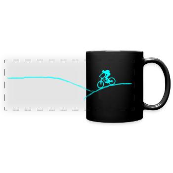MTB mountain bike cycling mountain biker gift - Full Colour Panoramic Mug - black - Front