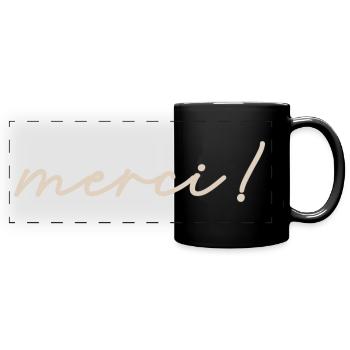 MERCI - Panorama-Tasse farbig - Schwarz - Vorne