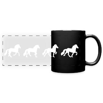 The Tölt (single frieze) MT6 - Full Colour Panoramic Mug - black - Front