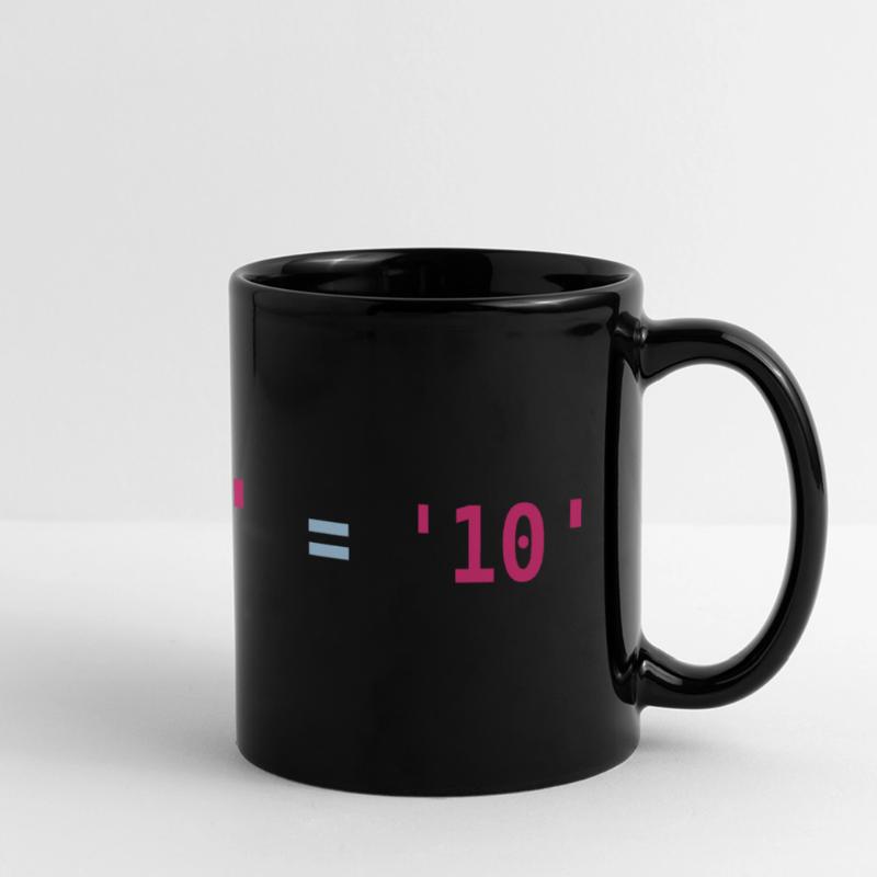 Code Python | 1 plus 0 fait 10 | chaînes de programmation Mug panoramique uni