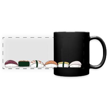 sushi train - Full Colour Panoramic Mug - black - Front