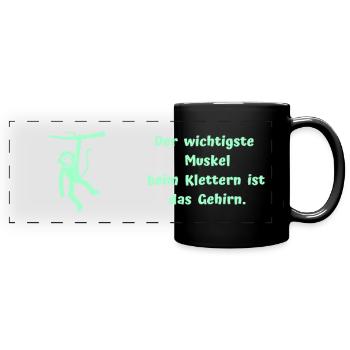 wichtigster Muskel beim Klettern4 - Panorama-Tasse farbig - Schwarz - Vorne