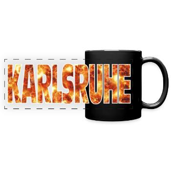 Karlsruhe - Mug panoramique uni - noir - Devant